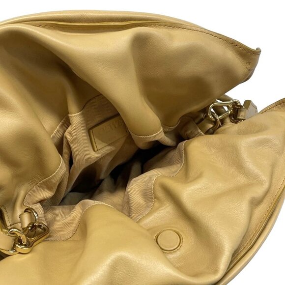 Auth LOEWE Flamenco Clutch Puffer - Light Brown Nappa Leather Clutch Bag